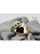 Oryginalny wyrób Vintage 14k z różowego złota Szmaragd Pierścionek Vintage unikatowe vrc036r